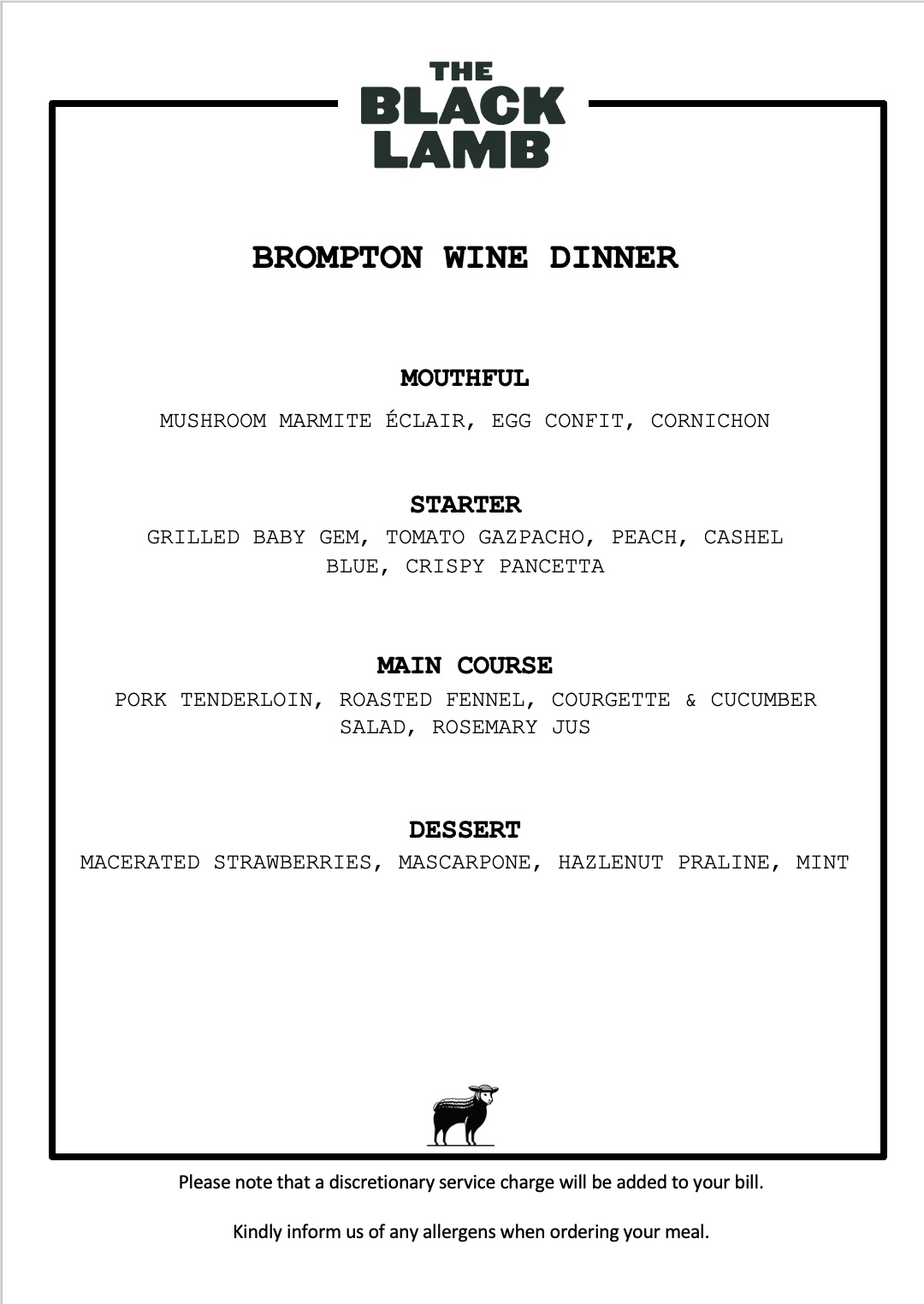 SOLD OUT Brompton Wine Dinner